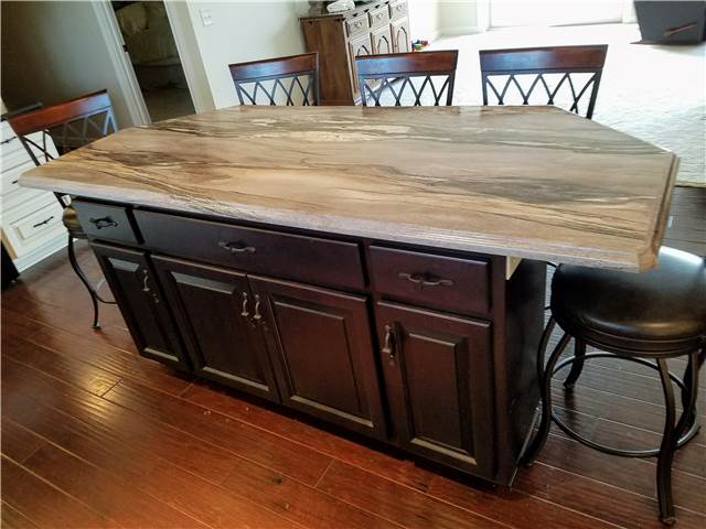 Stained island - laminate countertop